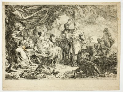 Laban Cerca i suoi Dei Domestici da Gabriel Jacques de Saint Aubin