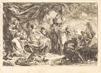 Laban che cerca i suoi dei da Gabriel Jacques de Saint Aubin