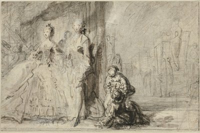 La passeggiata sul boulevard da Gabriel Jacques de Saint Aubin