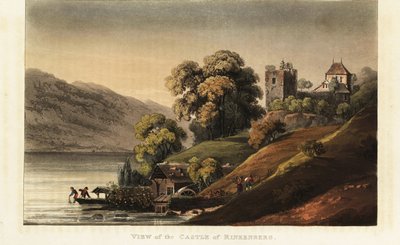 Rovine del castello medievale di Ringgenberg sul lago di Brienz, Canton Berna, Svizzera da Gabriel Ludwig (after) Lory