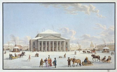 Veduta del Teatro Bolshoi a San Pietroburgo, inizio XIX secolo da Gabriel Ludwig Lory the Elder