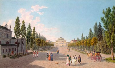 Veduta del Palazzo Pavlovsk dal parco da Gabriel Ludwig Lory the Elder