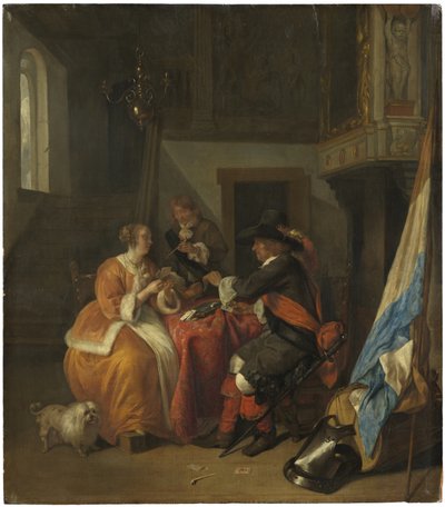 Una partita a carte da Gabriel Metsu