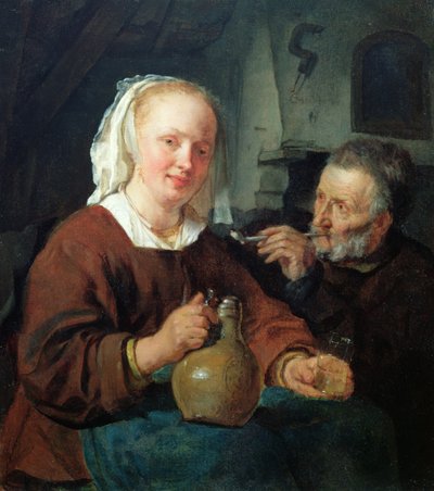 Un uomo e una donna al vino da Gabriel Metsu
