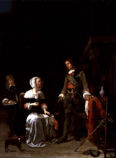 Un Soldato che Visita una Giovane Donna da Gabriel Metsu
