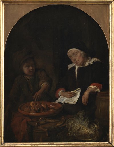 Una Donna che Vende Frutta e Aringhe da Gabriel Metsu