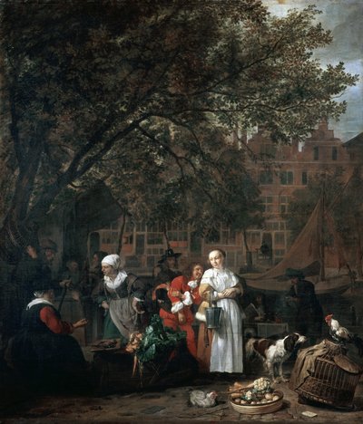 Mercato delle erbe di Amsterdam da Gabriel Metsu