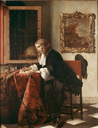 Uomo che scrive una lettera da Gabriel Metsu