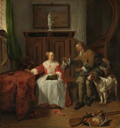 Il dono del cacciatore, c.1658-61 da Gabriel Metsu