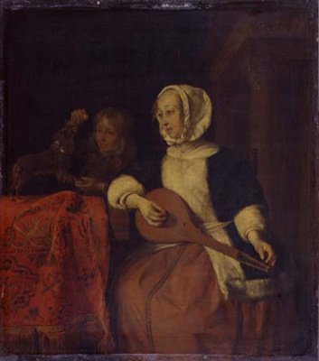 Donna che suona un mandolino da Gabriel Metsu