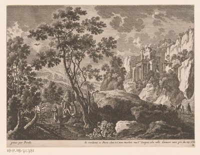 Paesaggio con il battesimo di Cristo nel Giordano da Gabriel Perelle
