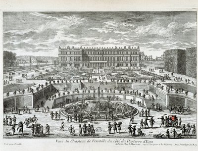 Vista del Castello di Versailles dal lato del bacino d