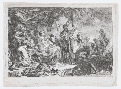 Labano alla ricerca dei suoi Dei Domestici, ca. 1753 da Gabriel de Saint Aubin