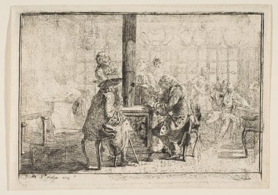 Les Nouvellistes, 1752 da Gabriel de Saint Aubin