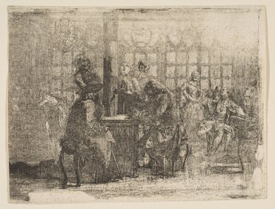 Les Nouvellistes, 1752 da Gabriel de Saint Aubin