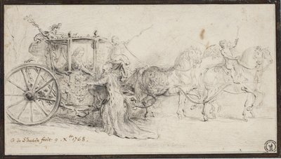Parigi accoglie Cristiano VII da Gabriel de Saint Aubin