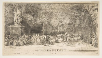 Scena nelle Tuileries: Le sedie, 1760 da Gabriel de Saint Aubin