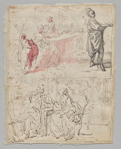 Scena teatrale (recto) da Gabriel de Saint Aubin