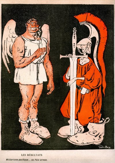 Guerra e pace. Allegoria (cartone animato) di Gabriele Galantara (1867-1937) sulla copertina finale del giornale satirico francese "L