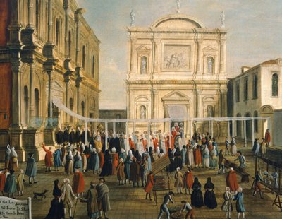Doge e signori nella Chiesa di San Rocco nel giorno di festa (dettaglio) da Gabriele Bella