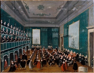 La cantata delle putte degli Ospitali Gruppo di orfani raccolti negli ospedali di Venezia e facenti parte dei cori al tempo di Antonio Vivaldi. Pittura di Gabriel Bella (1730-1799) 18° secolo Palazzo Querini Stampalia Venezia da Gabriele Bella