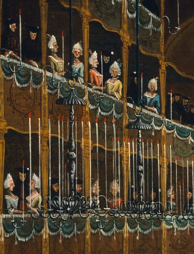 Pranzo al Teatro San Beneto offerto dal Doge in onore dei principi del nord, Venezia, di Gabriel Bella (1730-1799) (dettaglio) da Gabriele Bella