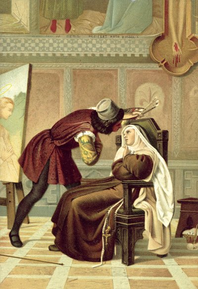 Filippo Lippi e la suora Buti (cromolitografia) da Gabriele Castagnola