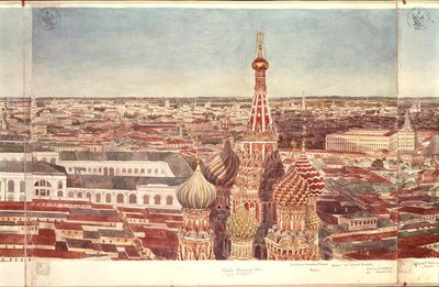 Panorama di Mosca, raffigurante la Cattedrale di San Basilio, 1819 da Gadolle
