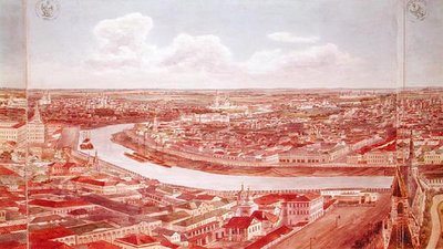 Panorama di Mosca, raffigurante il Fiume Moscova, 1819 da Gadolle