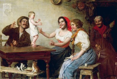 Primi Passi, di Gaetano Bellei (1857-1922) da Gaetano Bellei