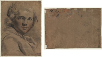 Testa di un Giovane (recto) Schizzo di una Testa (verso) da Gaetano Gandolfi