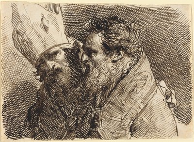 Teste di due vescovi da Gaetano Gandolfi