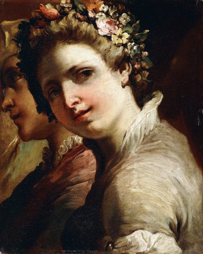 Studi di Teste di un Giovane e di una Ragazza da Gaetano Gandolfi