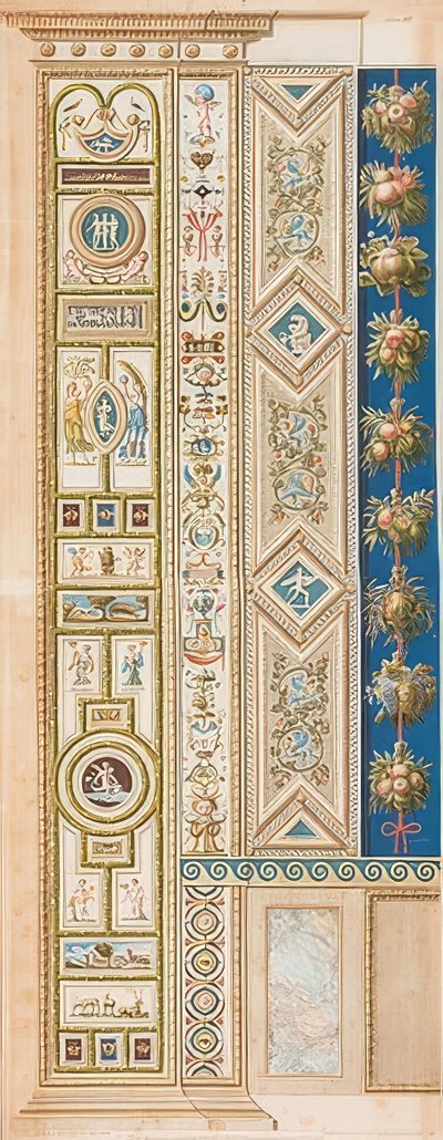 Pilastro Loggia III (Decorazione con vari animali selvatici) da Gaetano Savorelli