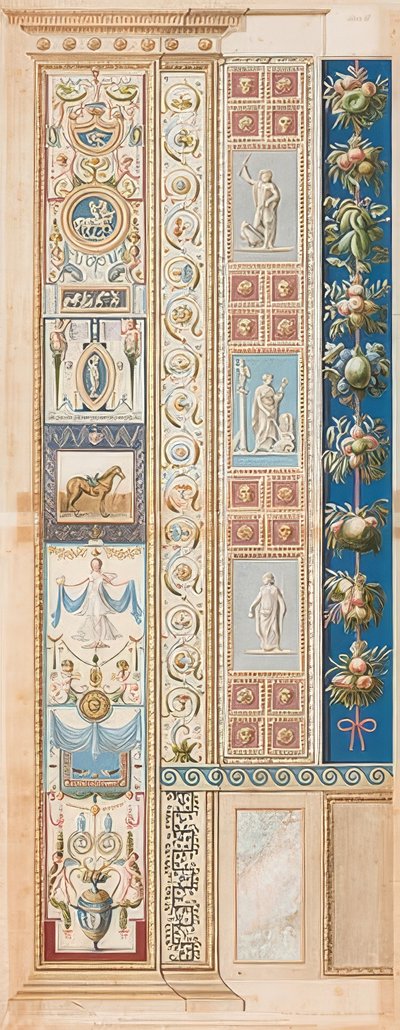 Pilastro Loggia II (decorazione con cavallo sellato al centro) da Gaetano Savorelli