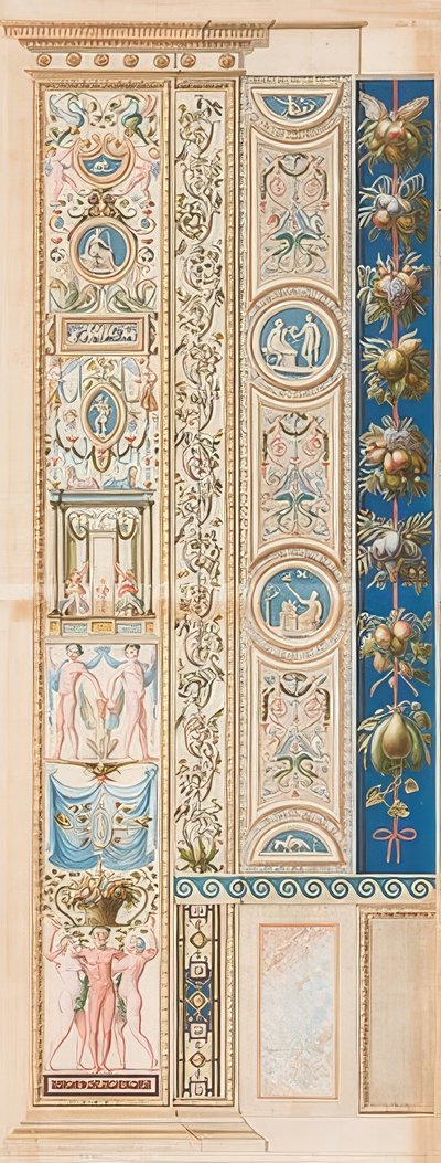 Pilastro Loggia X (Verzierung von einer Gruppe getragen) da Gaetano Savorelli