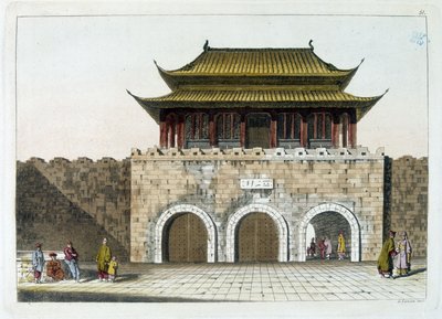 Porta del Palazzo Imperiale di Pechino (la Città Proibita) - da "Antico e Moderno Costume" di Ferrario, ed. Milano da Gaetano Zancon