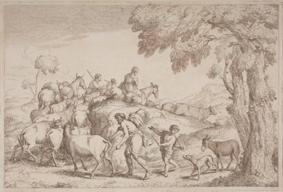 Un pastore anziano visto da dietro da Gaetano Zompini, after Giovanni Benedetto Castiglione