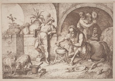 Chirone insegna la magia ad Achille da Gaetano Zompini, after Giovanni Benedetto Castiglione