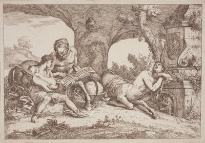 Chirone insegna musica ad Achille da Gaetano Zompini, after Giovanni Benedetto Castiglione