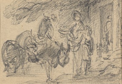 Figure e cavalli vicino a una porta da Gainsborough Dupont