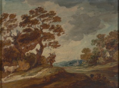 Paesaggio: Mucca in primo piano a sinistra da Gainsborough Dupont