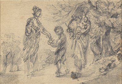 Paesaggio con due donne e un bambino da Gainsborough Dupont