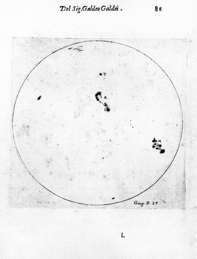 Osservazione delle macchie solari di Galileo, 1613 da Galileo Galilei