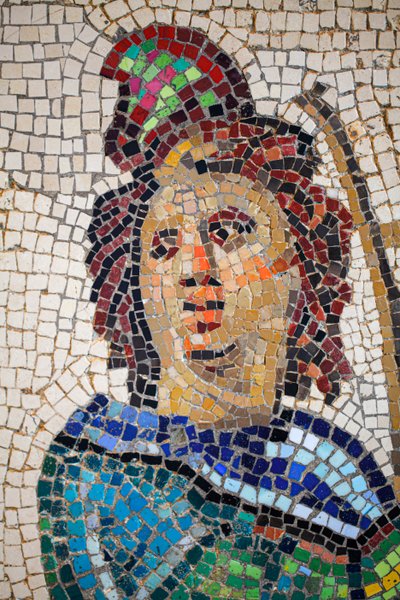 Mosaico romano raffigurante Orfeo che suona la lira da Gallo-Roman