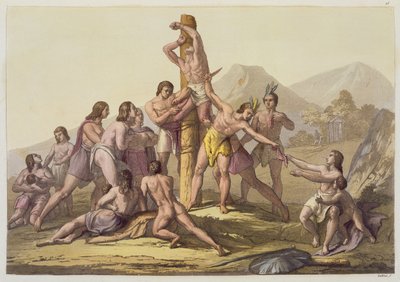 Indiani peruviani che fanno un sacrificio, da 