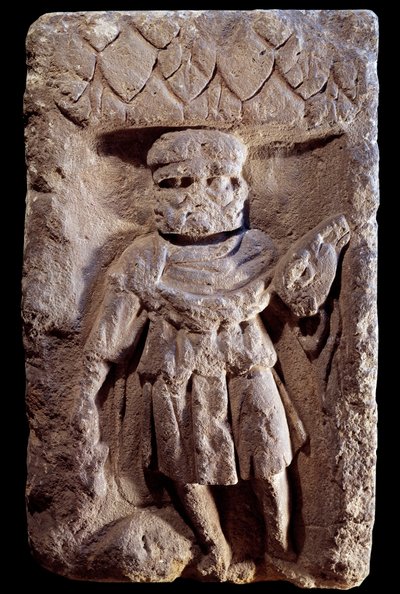 Arte gallo-romana: divinità tricefala o Mercurio con tre teste da Gallo Roman