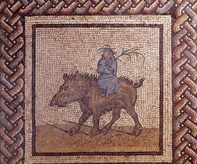 Arte gallo-romana: pavimentazione a mosaico che rappresenta un calendario rustico. Allegoria dell