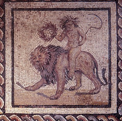 Arte Gallo-Romana: pavimentazione a mosaico che rappresenta un calendario rustico. Allegoria dell