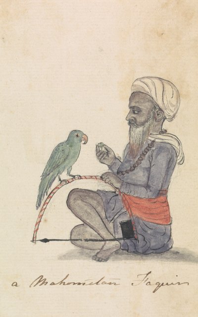 Un Maomettano con il Suo Pappagallo da Gangaram Chintaman Tambat
